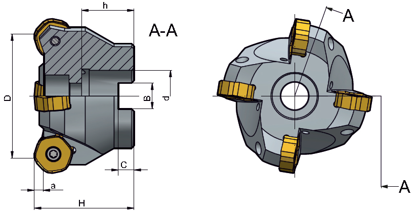 R649.21-125HN08 nástrčná fréza
